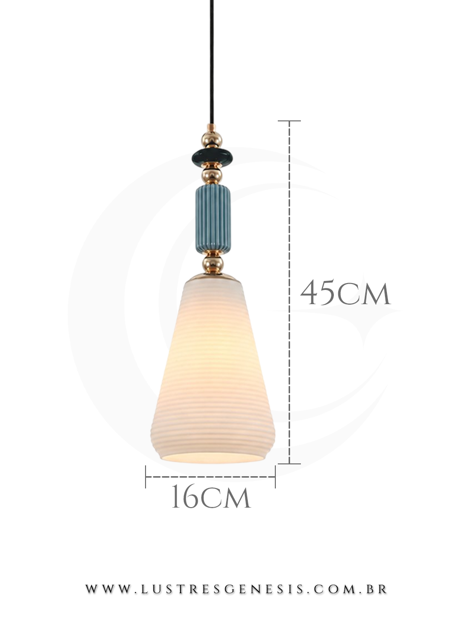 Pendente Escandinava Dourado com Cer&acirc;mica Para Quarto, Bancada Gourmet e Cabeceira de Cama